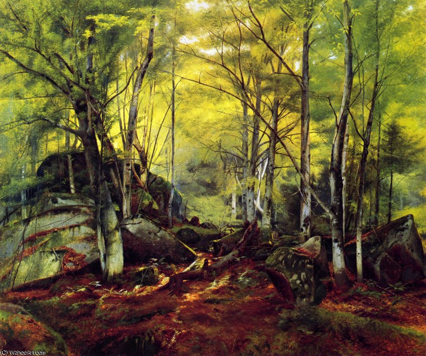 Wikioo.org - สารานุกรมวิจิตรศิลป์ - จิตรกรรม William Hart - Woodland scene