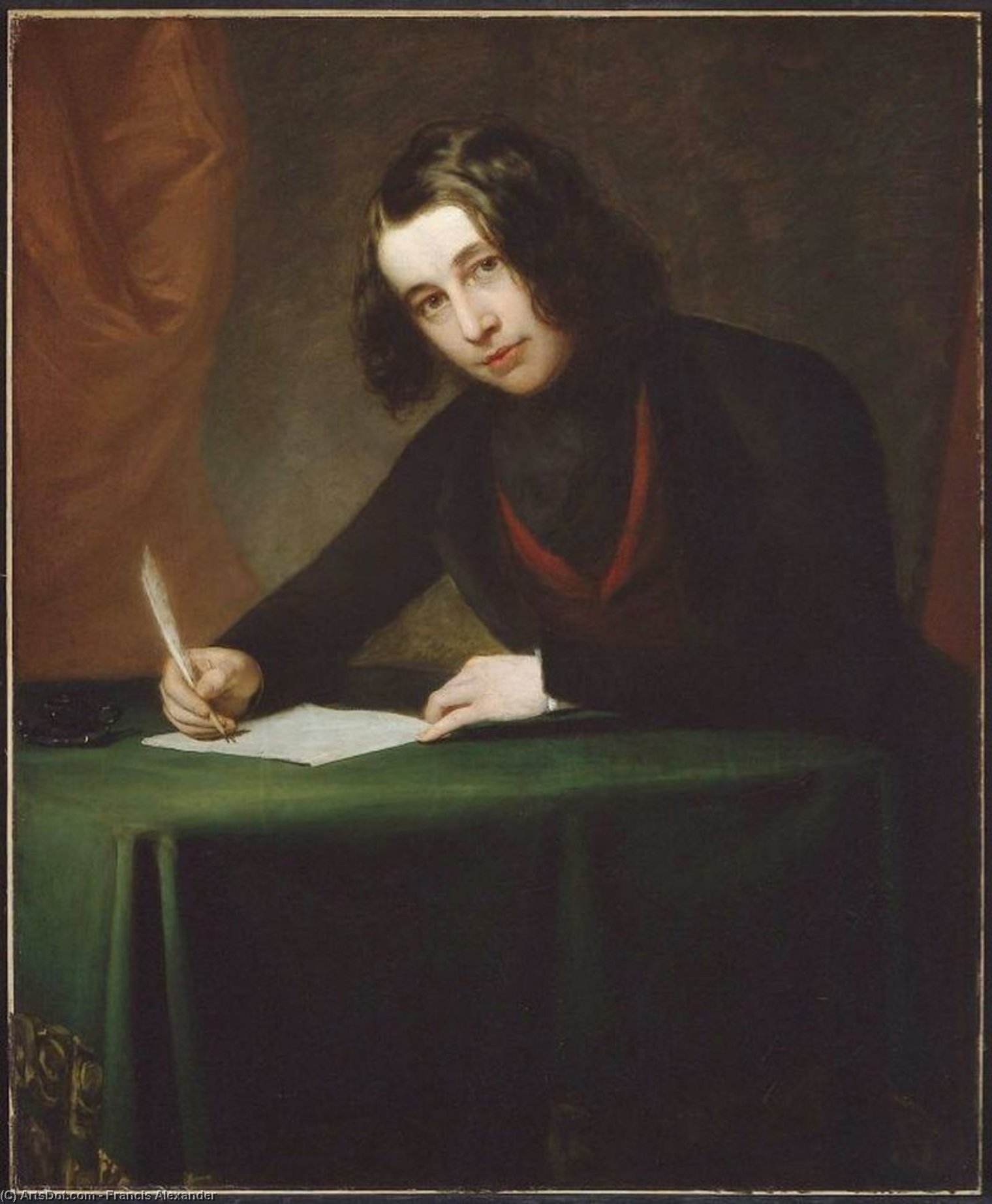 WikiOO.org - Enciclopédia das Belas Artes - Pintura, Arte por Francis Alexander - Portrait of Charles Dickens