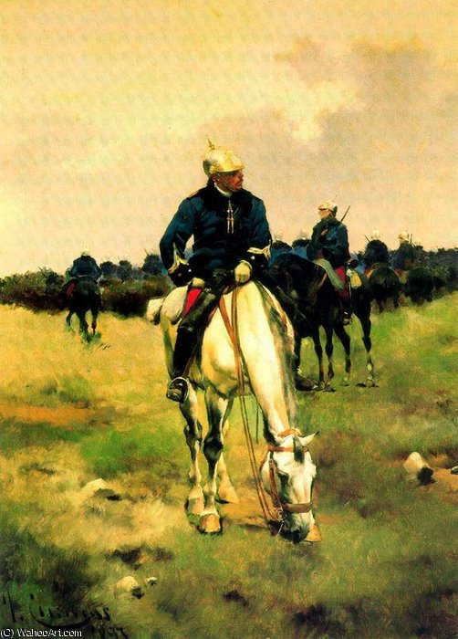 Wikioo.org - สารานุกรมวิจิตรศิลป์ - จิตรกรรม Josep Cusachs I - Horse grazing