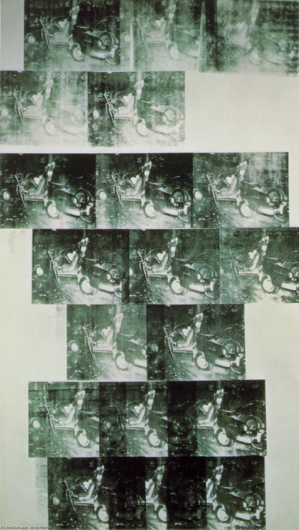 WikiOO.org - Encyclopedia of Fine Arts - Maleri, Artwork Andy Warhol - White car crash 19 times, Private