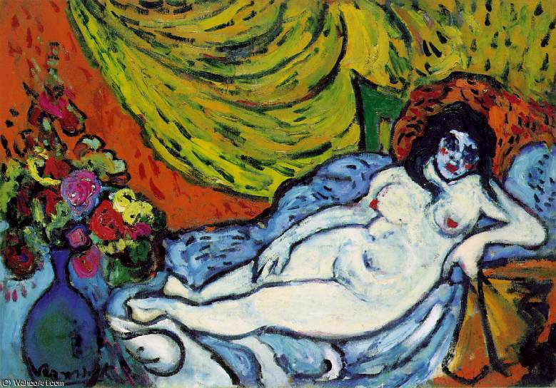 WikiOO.org - Encyclopedia of Fine Arts - Maleri, Artwork Maurice De Vlaminck - Grand nue au divan (Reclining nude), Museum o