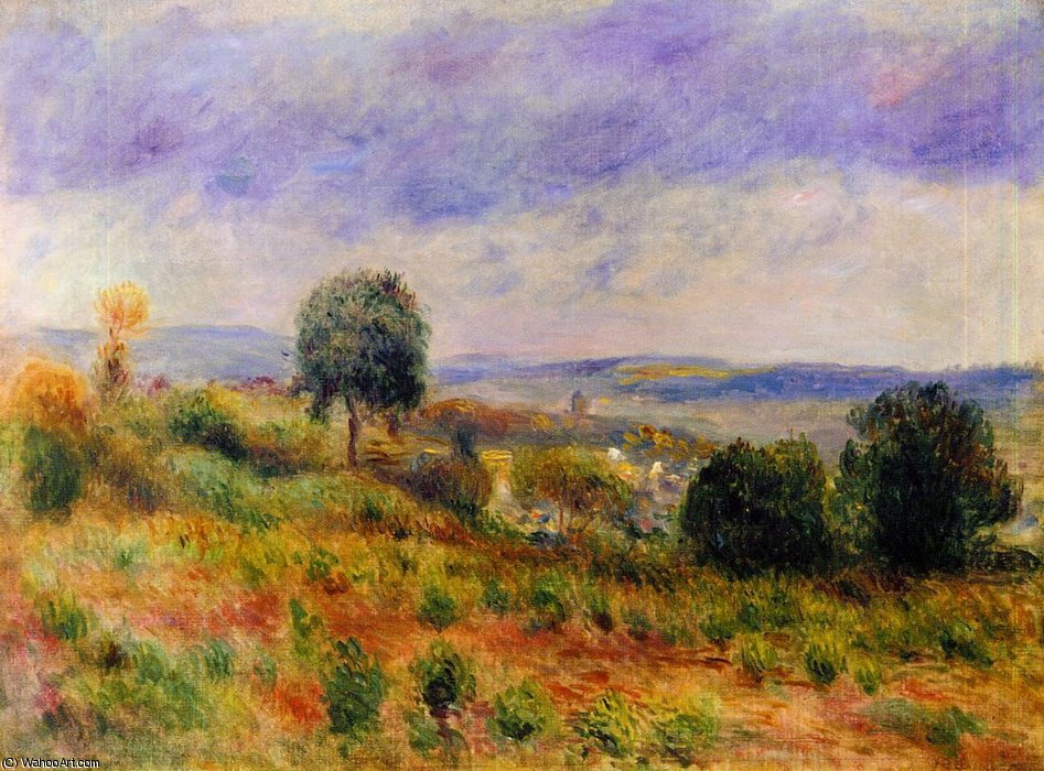 Wikoo.org - موسوعة الفنون الجميلة - اللوحة، العمل الفني Pierre-Auguste Renoir - Landscape - Vuvers-sur-Oise