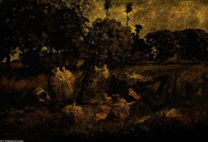 WikiOO.org - Encyclopedia of Fine Arts - Målning, konstverk Adolphe Joseph Thomas Monticelli - Autumn in the Field