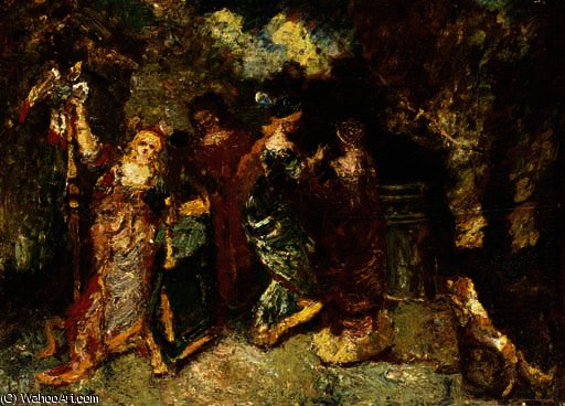 Wikioo.org – L'Encyclopédie des Beaux Arts - Peinture, Oeuvre de Adolphe Joseph Thomas Monticelli - parti terasse