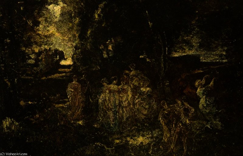 Wikioo.org - สารานุกรมวิจิตรศิลป์ - จิตรกรรม Adolphe Joseph Thomas Monticelli - Scene from 'The Decameron'