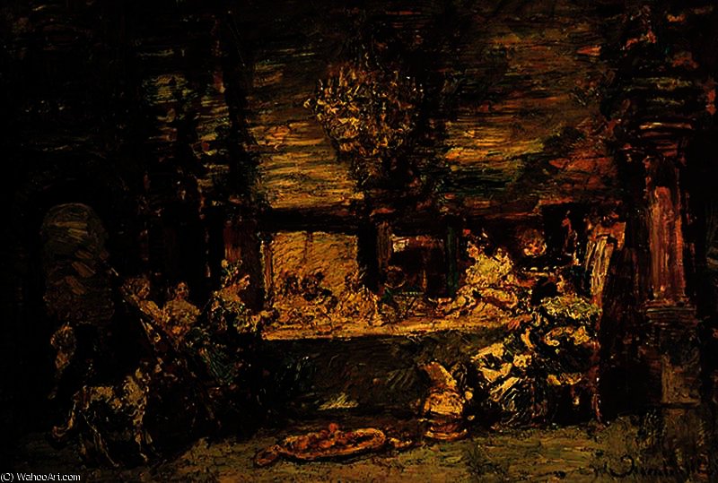 WikiOO.org - Enciclopedia of Fine Arts - Pictura, lucrări de artă Adolphe Joseph Thomas Monticelli - The banquet