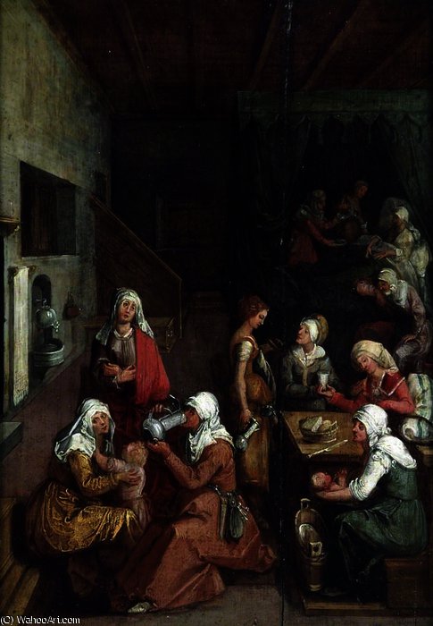 WikiOO.org - Encyclopedia of Fine Arts - Maleri, Artwork Albrecht Durer - The Birth of the Virgin