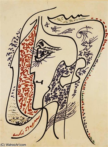 Wikioo.org - Bách khoa toàn thư về mỹ thuật - Vẽ tranh, Tác phẩm nghệ thuật André Aimé René Masson - Head profile