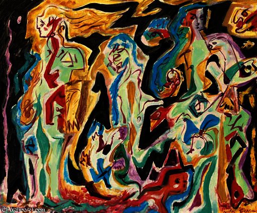 WikiOO.org - Εγκυκλοπαίδεια Καλών Τεχνών - Ζωγραφική, έργα τέχνης André Aimé René Masson - Women and monsters