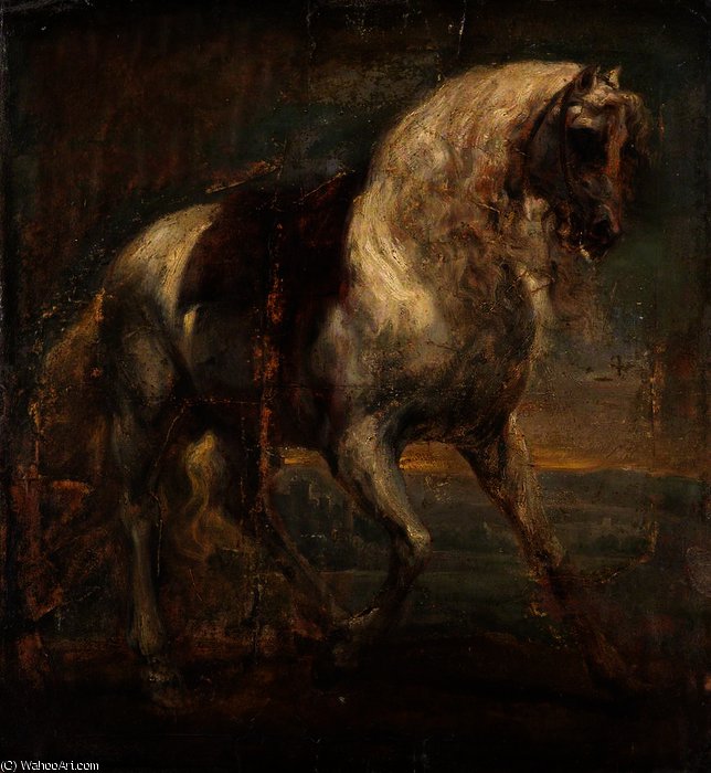 WikiOO.org – 美術百科全書 - 繪畫，作品 Anthony Van Dyck - 灰色 马