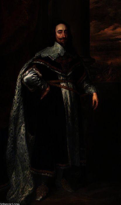Wikioo.org – La Enciclopedia de las Bellas Artes - Pintura, Obras de arte de Anthony Van Dyck - Carlos I a  el  cazar