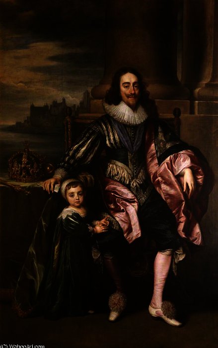 Wikioo.org - Bách khoa toàn thư về mỹ thuật - Vẽ tranh, Tác phẩm nghệ thuật Anthony Van Dyck - Charles I, and Prince Charles