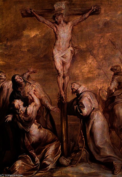 Wikioo.org - The Encyclopedia of Fine Arts - Painting, Artwork by Anthony Van Dyck - Crucifixion with Saint Francis