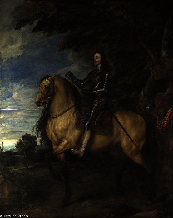 Wikioo.org – L'Enciclopedia delle Belle Arti - Pittura, Opere di Anthony Van Dyck - equestre Ritratto  di  Carlo I