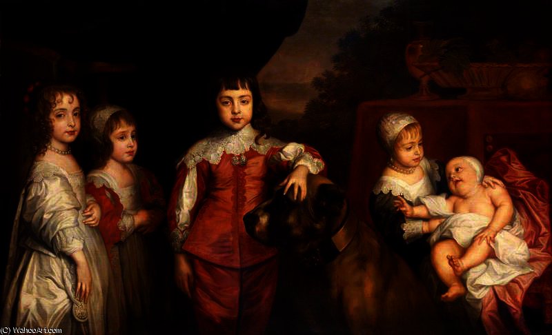 WikiOO.org - Enciclopédia das Belas Artes - Pintura, Arte por Anthony Van Dyck - Five Children of King Charles I