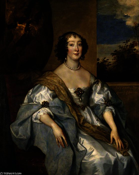 Wikioo.org - The Encyclopedia of Fine Arts - Painting, Artwork by Anthony Van Dyck - Lady Dorothy Percy, Countess of Leicester