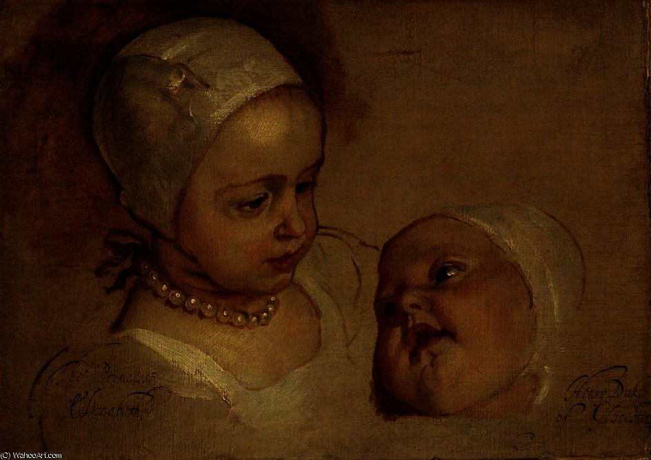 Wikioo.org - Bách khoa toàn thư về mỹ thuật - Vẽ tranh, Tác phẩm nghệ thuật Anthony Van Dyck - Princess Elizabeth and Princess Anne