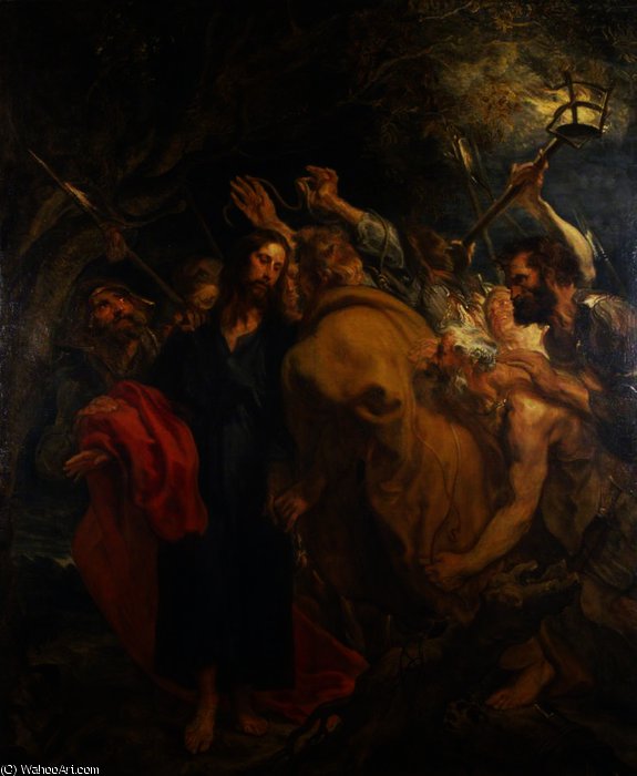 WikiOO.org - Encyclopedia of Fine Arts - Festés, Grafika Anthony Van Dyck - The Betrayal of Christ