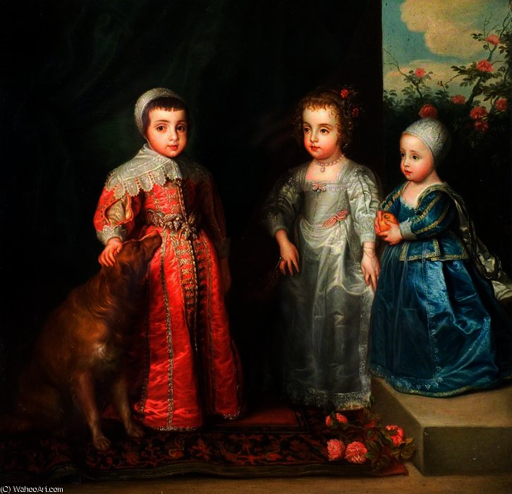 Wikioo.org - The Encyclopedia of Fine Arts - Painting, Artwork by Anthony Van Dyck - The Children of Charles I