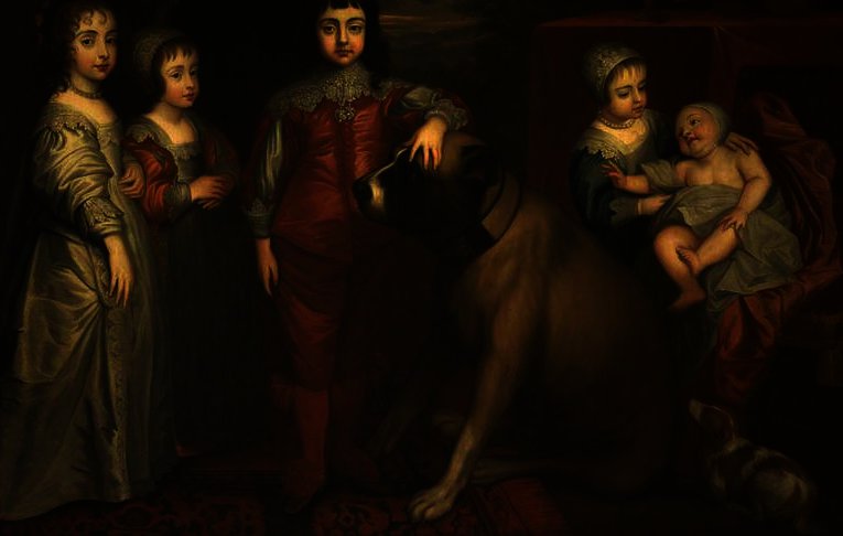 Wikioo.org - Die Enzyklopädie bildender Kunst - Malerei, Kunstwerk von Anthony Van Dyck - die fünf Älteste kinder von charles i