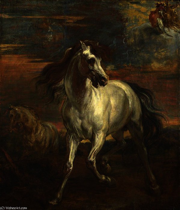 Wikioo.org - The Encyclopedia of Fine Arts - Painting, Artwork by Anthony Van Dyck - The Horses of Achilles