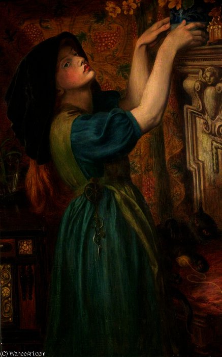 Wikioo.org – L'Enciclopedia delle Belle Arti - Pittura, Opere di Dante Gabriel Rossetti - Calendule ( il bower Inaugurale , Fleur-de-Marie )