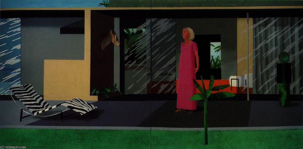 WikiOO.org - Енциклопедія образотворчого мистецтва - Живопис, Картини
 David Hockney - Beverly hills housew
