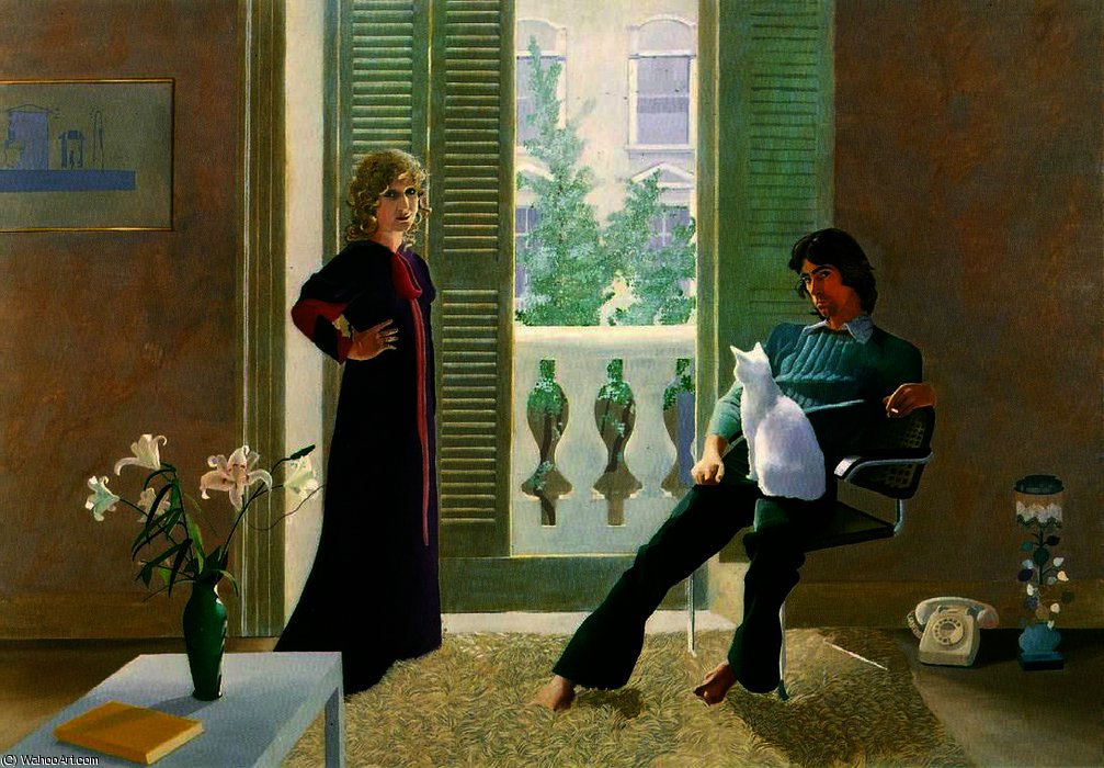 Wikioo.org – L'Enciclopedia delle Belle Arti - Pittura, Opere di David Hockney - Mr e la signora clark e percy