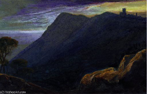 Wikioo.org - The Encyclopedia of Fine Arts - Painting, Artwork by Edward Lear - Turbia, near monaco