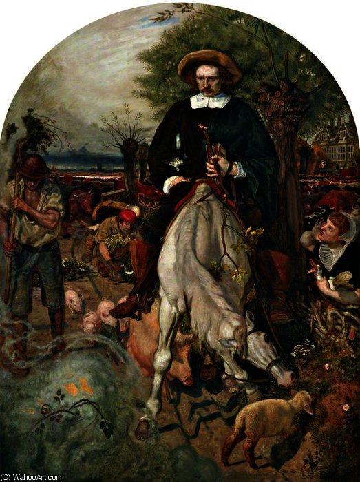 WikiOO.org - אנציקלופדיה לאמנויות יפות - ציור, יצירות אמנות Ford Madox Brown - Cromwell on His Farm
