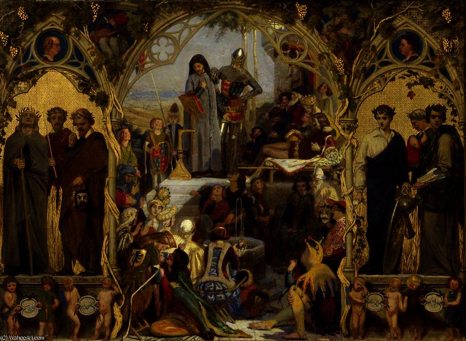 Wikioo.org - The Encyclopedia of Fine Arts - Painting, Artwork by Ford Madox Brown - The Seeds and Fruits of English Poetry