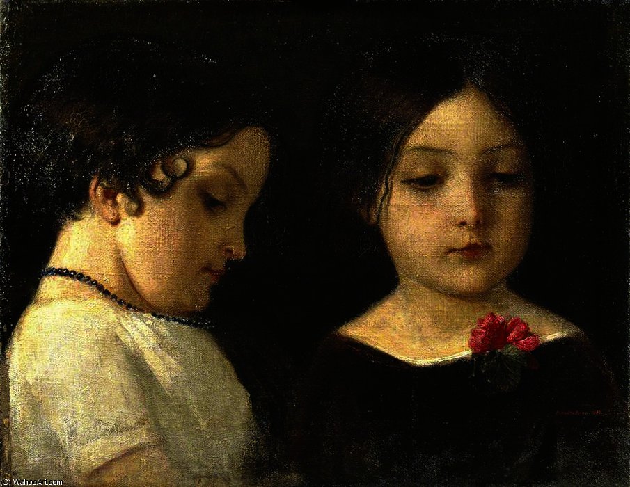 Wikioo.org - The Encyclopedia of Fine Arts - Painting, Artwork by Ford Madox Brown - Two Studies of a Little Girl's Head