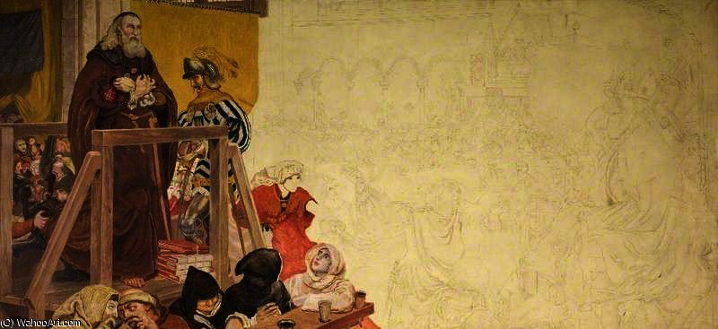 WikiOO.org - Encyclopedia of Fine Arts - Malba, Artwork Ford Madox Brown - Wycliffe on His Trial