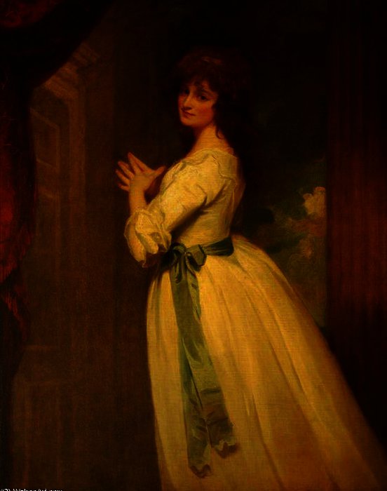 WikiOO.org - אנציקלופדיה לאמנויות יפות - ציור, יצירות אמנות George Romney - Dorothea Bland, 'Mrs Jordan', as 'Peggy' in 'The Country Girl'