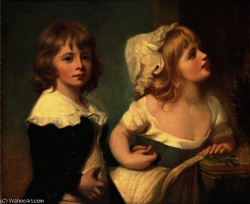 Wikioo.org - The Encyclopedia of Fine Arts - Painting, Artwork by George Romney - Double portrait of henry richard greville
