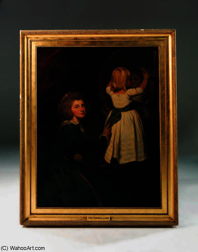 WikiOO.org - Enciclopédia das Belas Artes - Pintura, Arte por George Romney - Double portrait of mrs. russell and her eldest son
