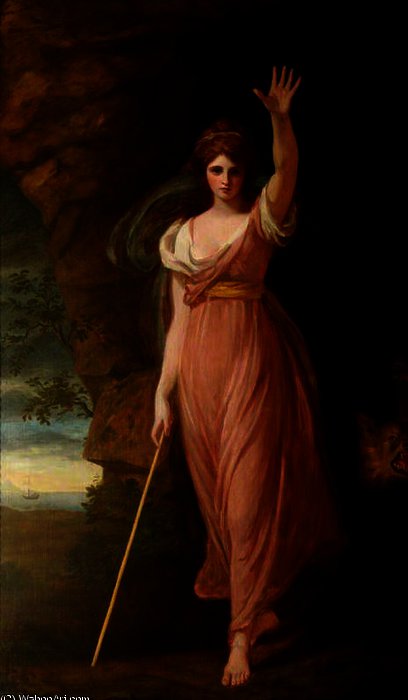 Wikioo.org - The Encyclopedia of Fine Arts - Painting, Artwork by George Romney - Emma Hart, Lady Hamilton, as Circe