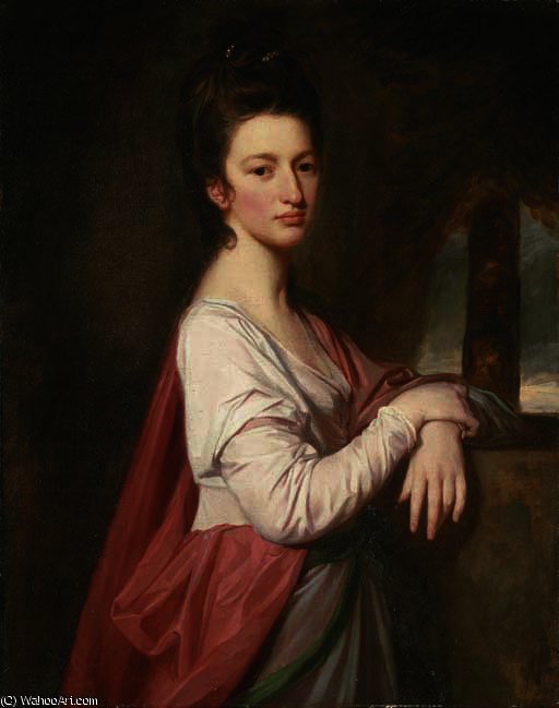 Wikioo.org - The Encyclopedia of Fine Arts - Painting, Artwork by George Romney - Portrait of a lady, traditionally identified as mrs. nelthorpe