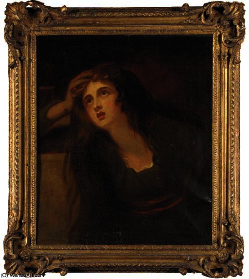 Wikioo.org - The Encyclopedia of Fine Arts - Painting, Artwork by George Romney - Portrait of lady emma hamilton as a penitent magdalen