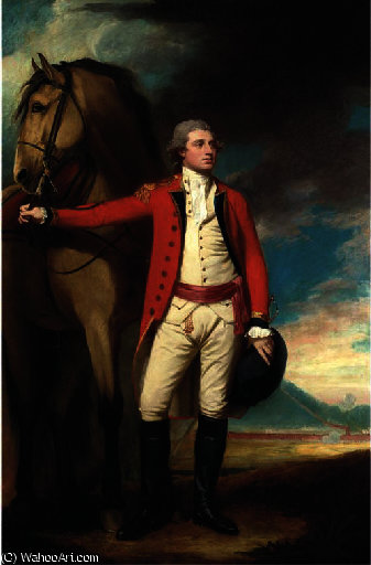 Wikioo.org - The Encyclopedia of Fine Arts - Painting, Artwork by George Romney - Portrait of major james hartley