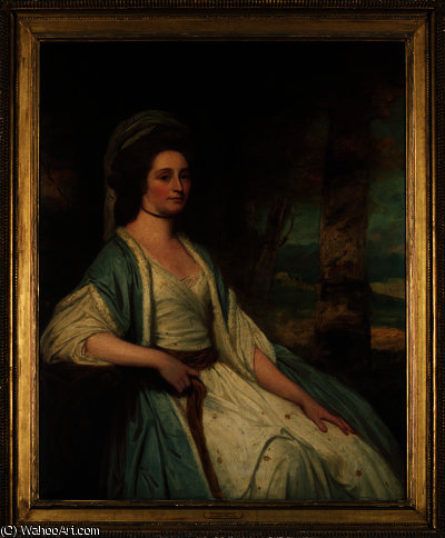 Wikoo.org - موسوعة الفنون الجميلة - اللوحة، العمل الفني George Romney - Portrait of mrs cross