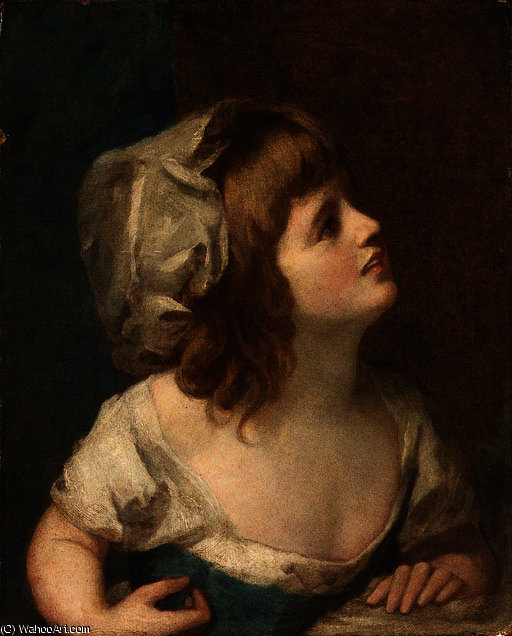 WikiOO.org - Encyclopedia of Fine Arts - Lukisan, Artwork George Romney - Portrait of the daughter of the earl and countess of warwick, probably elizabeth )