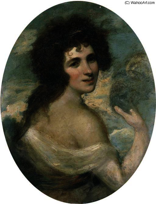 WikiOO.org - Encyclopedia of Fine Arts - Maleri, Artwork George Romney - Ritratto di gentildonna