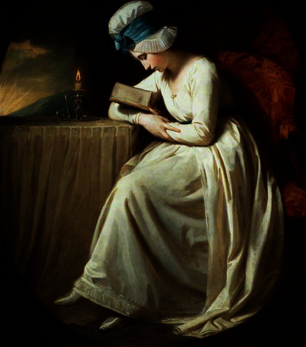WikiOO.org - Encyclopedia of Fine Arts - Maleri, Artwork George Romney - Serena reading