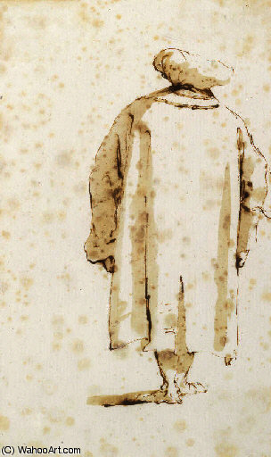Wikioo.org - Die Enzyklopädie bildender Kunst - Malerei, Kunstwerk von Giovanni Battista Tiepolo - Ein mann mit turban , gesehen von dem rück