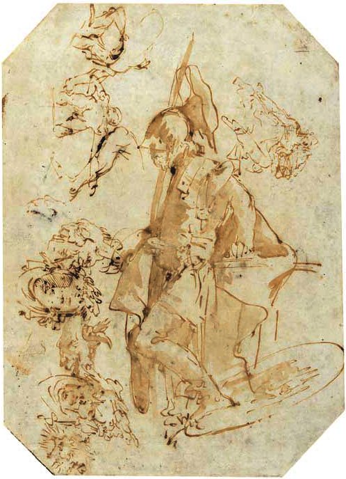 WikiOO.org - Encyclopedia of Fine Arts - Festés, Grafika Giovanni Battista Tiepolo - A standing soldier