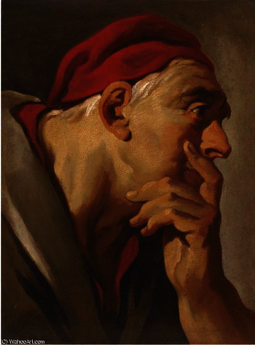 WikiOO.org - Enciklopedija dailės - Tapyba, meno kuriniai Giovanni Battista Tiepolo - Head of a man in a red cap