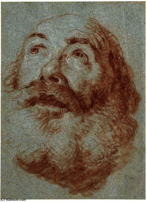 WikiOO.org - Encyclopedia of Fine Arts - Lukisan, Artwork Giovanni Battista Tiepolo - Head of an old man looking up