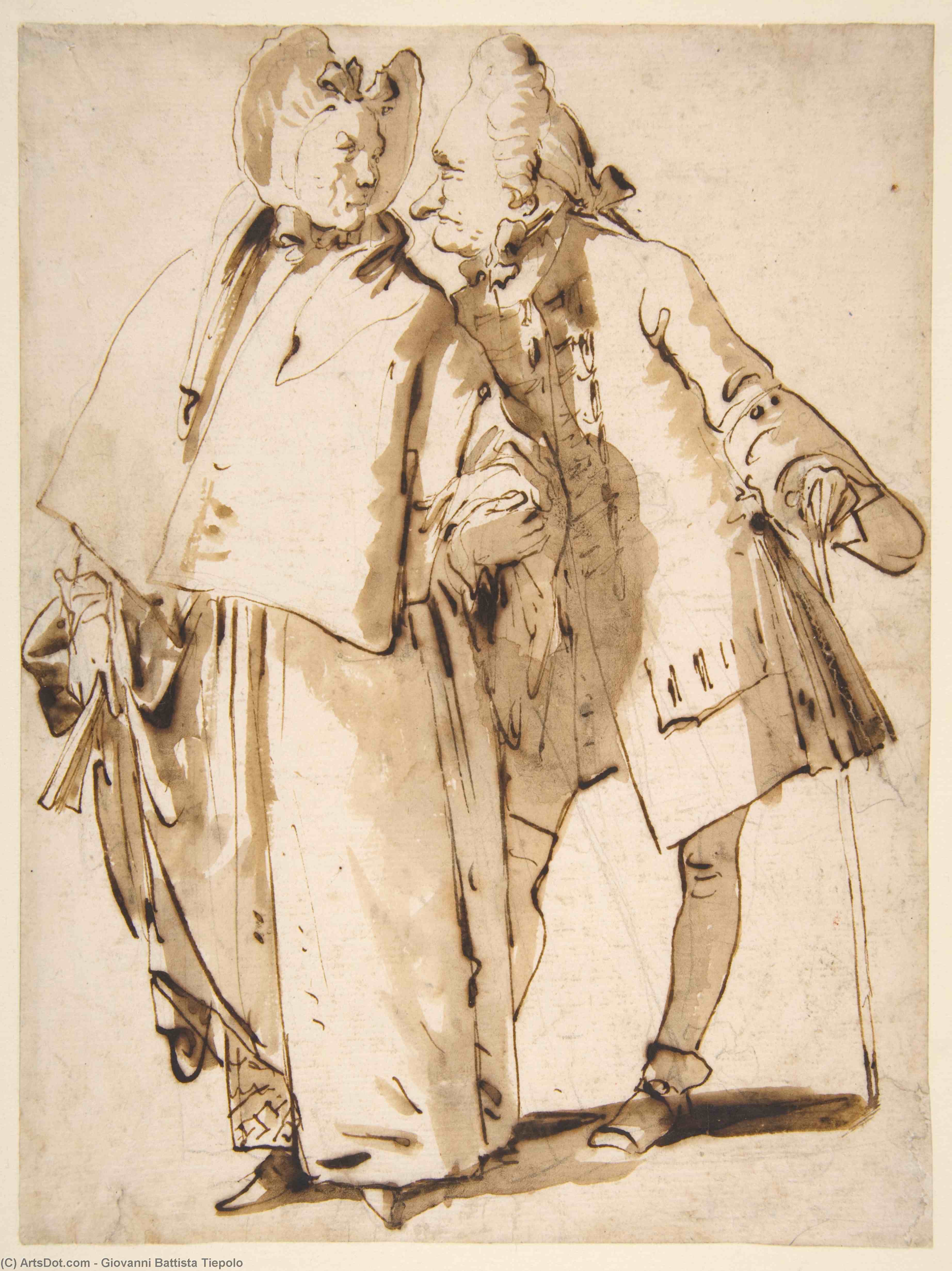 WikiOO.org - Εγκυκλοπαίδεια Καλών Τεχνών - Ζωγραφική, έργα τέχνης Giovanni Battista Tiepolo - Head of an oriental with a short beard