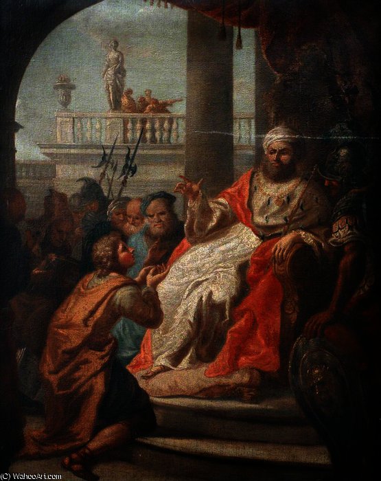 Wikioo.org - The Encyclopedia of Fine Arts - Painting, Artwork by Giovanni Battista Tiepolo - Joseph interpreting pharaoh's dream